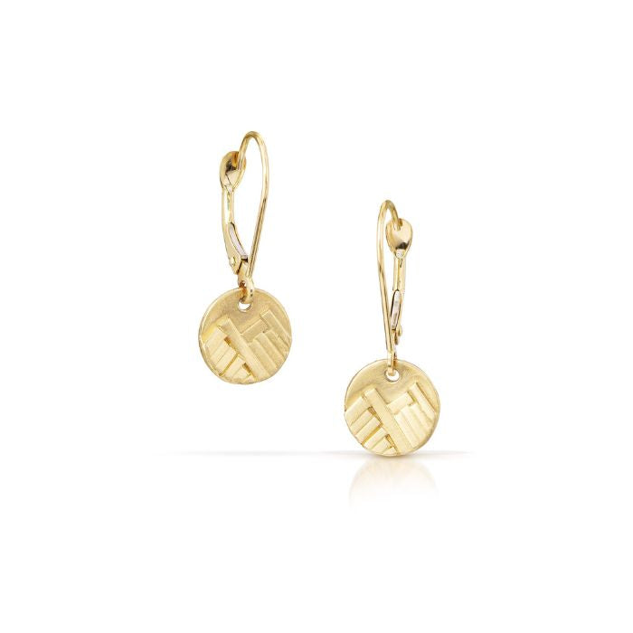 14K gold mountain dangle earrings with leverback earwire