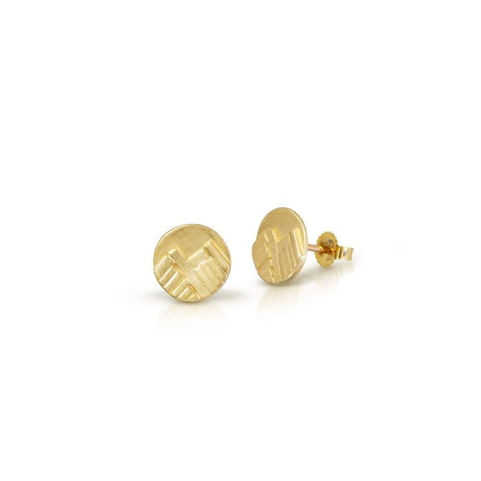 14K yellow gold mountain stud earrings