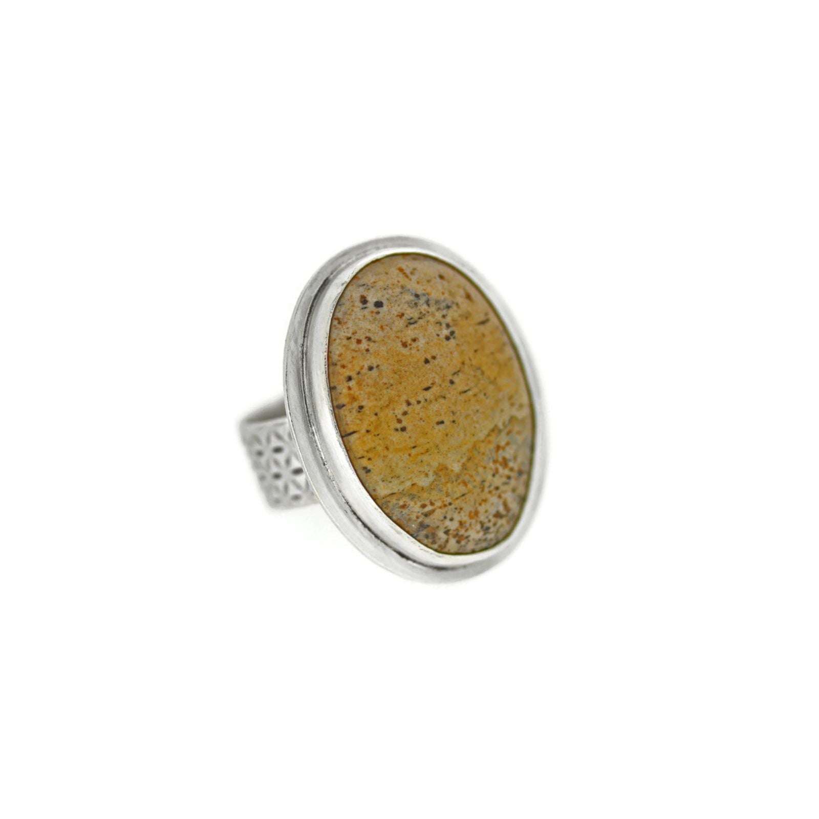 Jasper and Sterling Silver Ring, Size 6