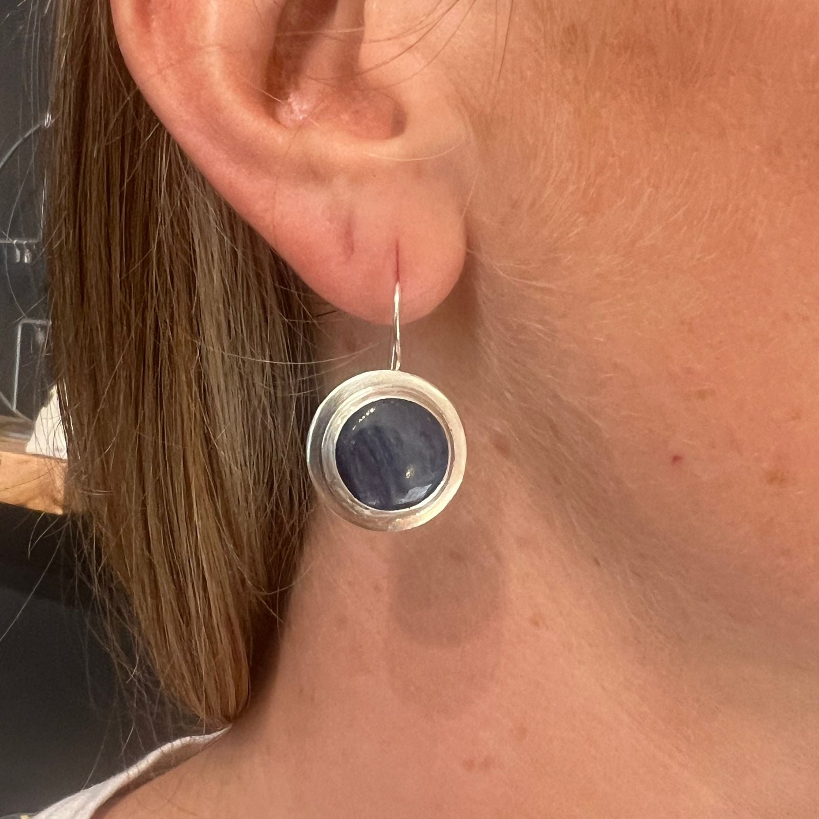 Kyanite and Silver Post Earrings