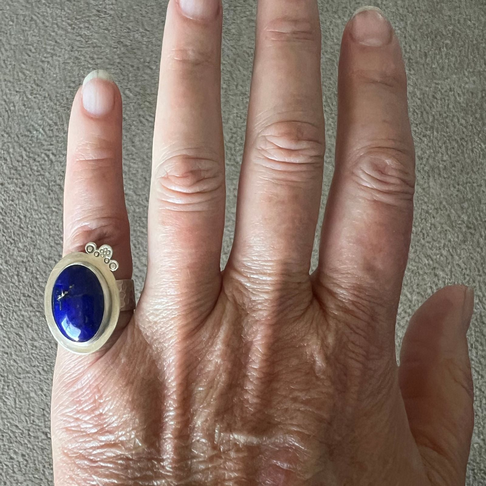Lapis and Sterling Silver Ring: Size 6