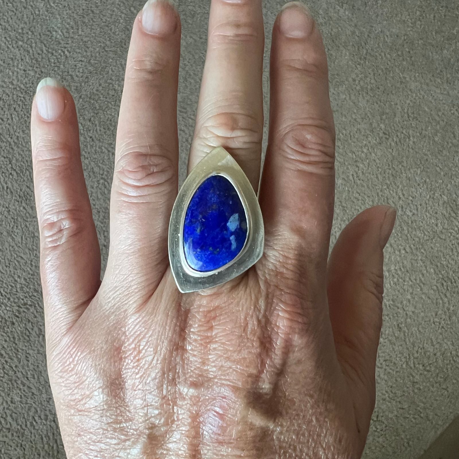 Lapis and Sterling Silver Ring: Size 9
