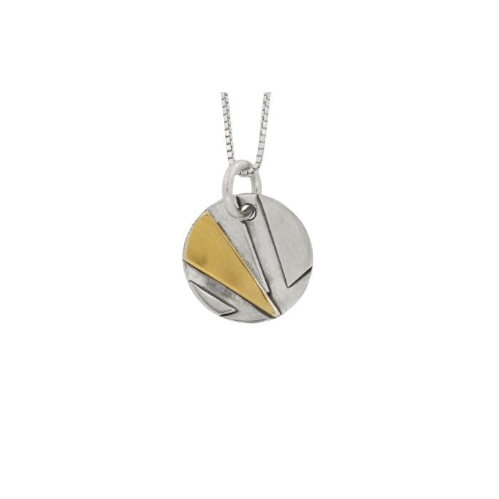Fused Silver and 22K Gold Geometric Necklaces