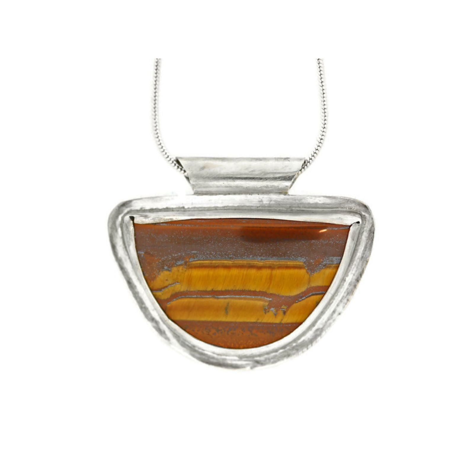 Tiger's Eye Silver Pendant Necklace