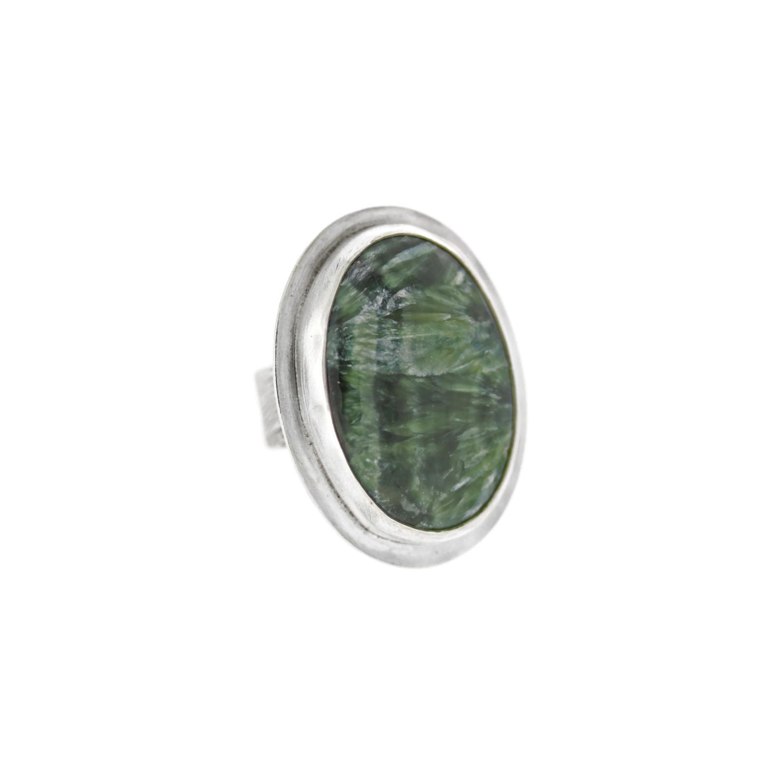 Seraphinite and Sterling Silver Ring, Size 6.75