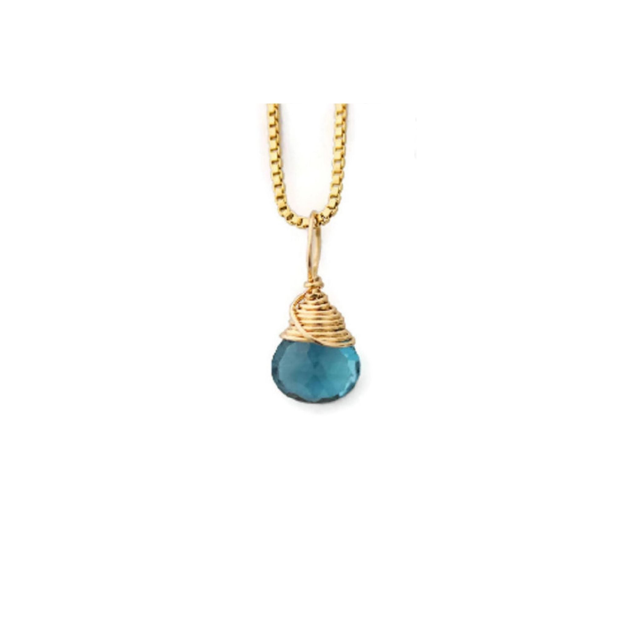 December birthstone gold necklace