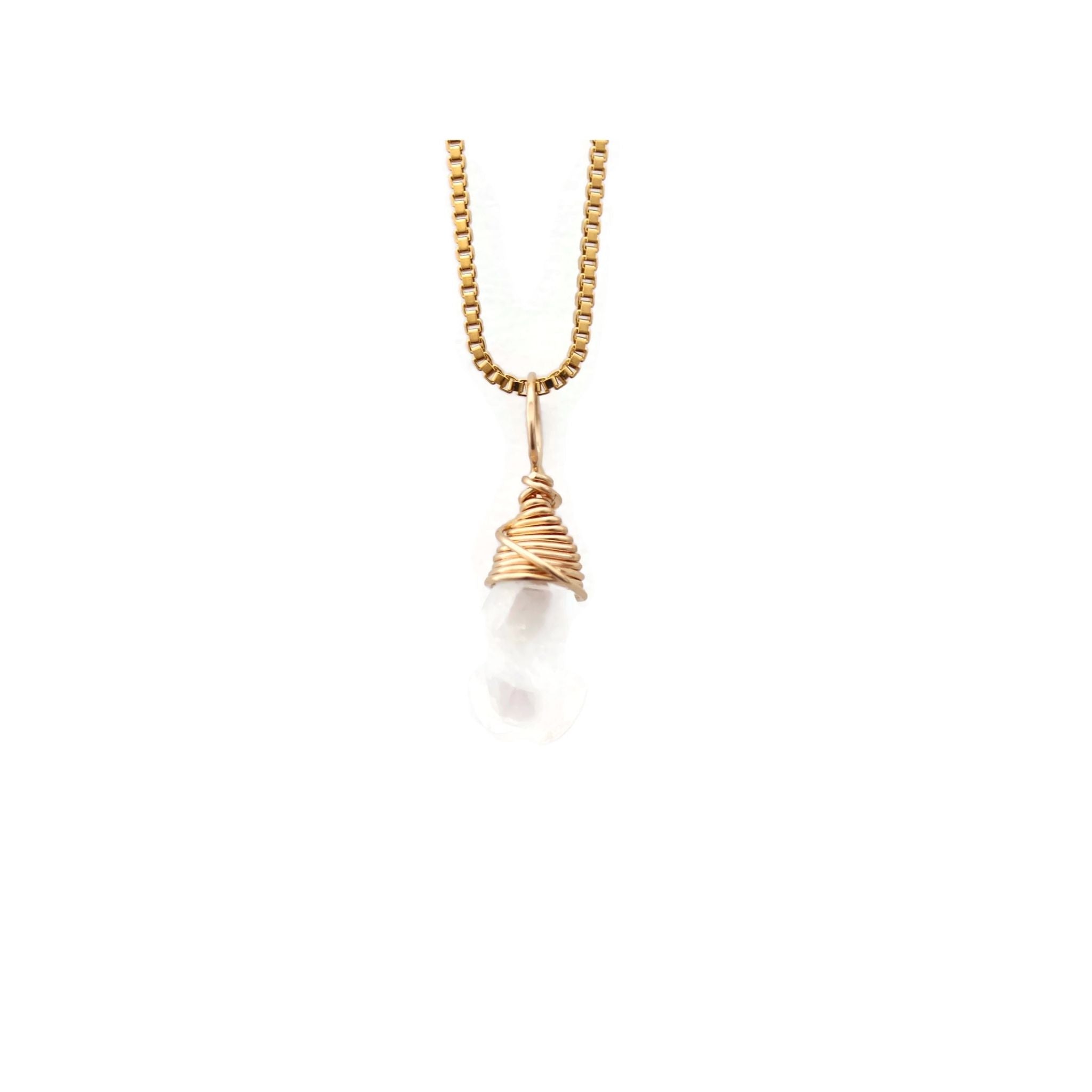 June moonstone birthstone gold necklace
