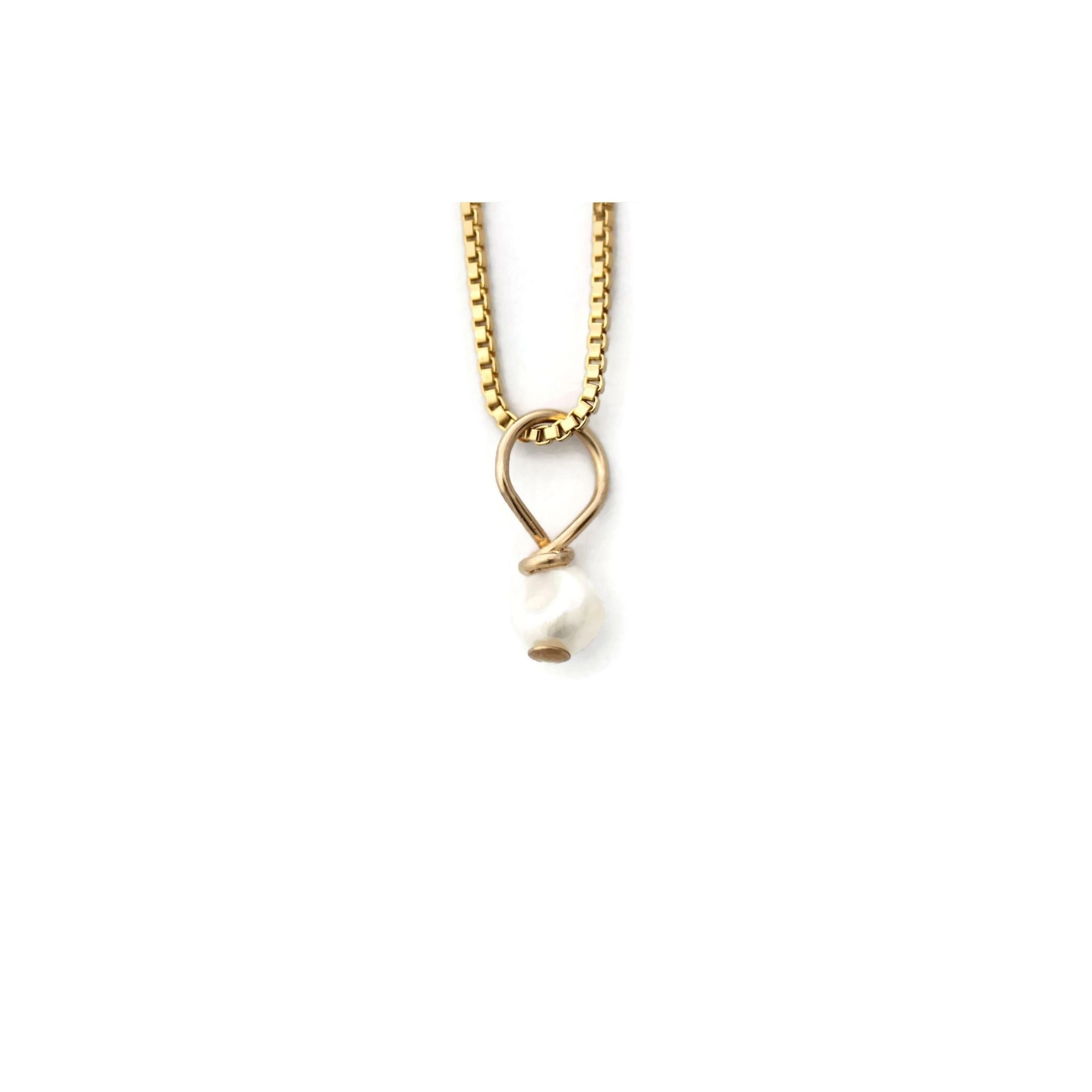 June birthstone gold pearl necklace