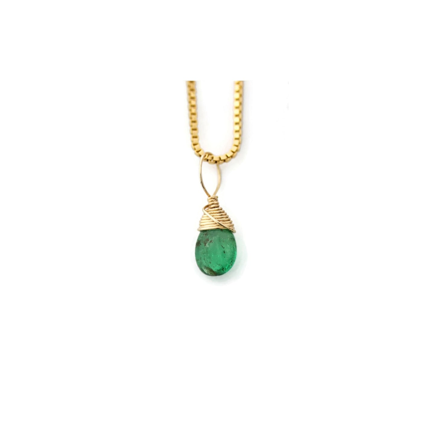 May emerald gold birthstone necklace
