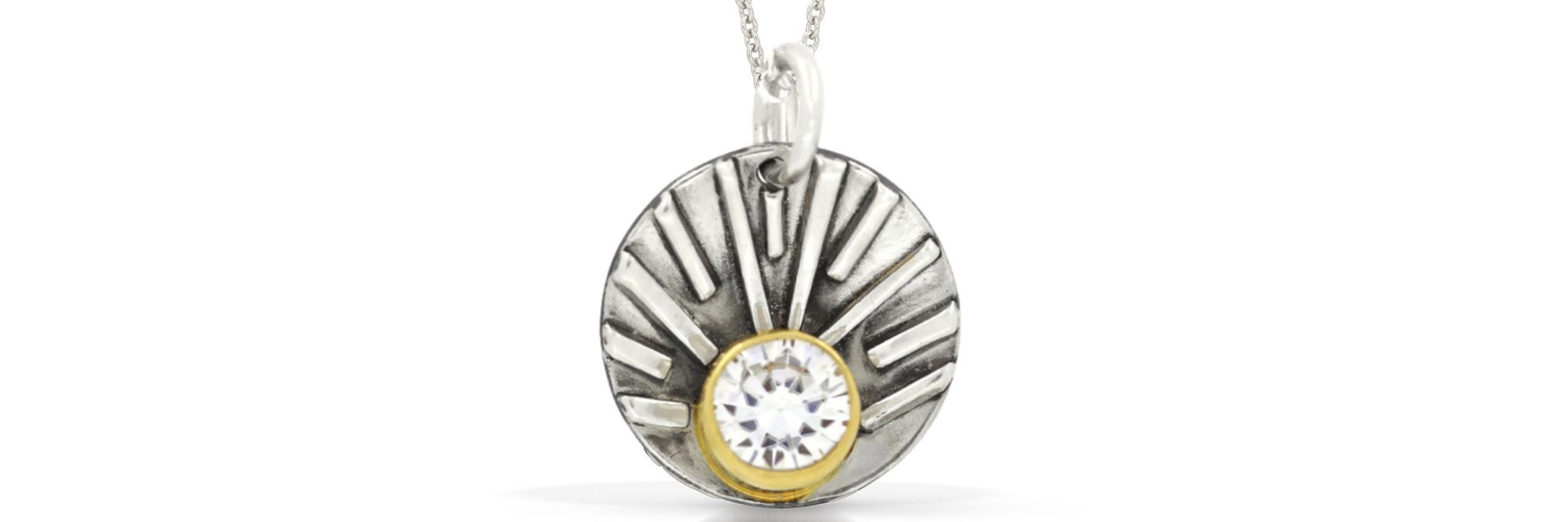 Moissanite Sun Necklace by Jen Lesea Designs