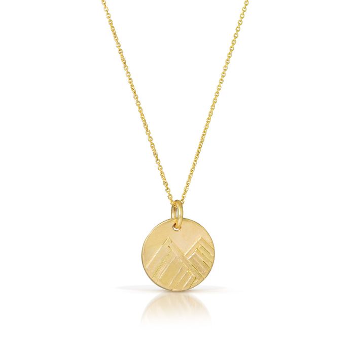 14K gold mini mountain necklace