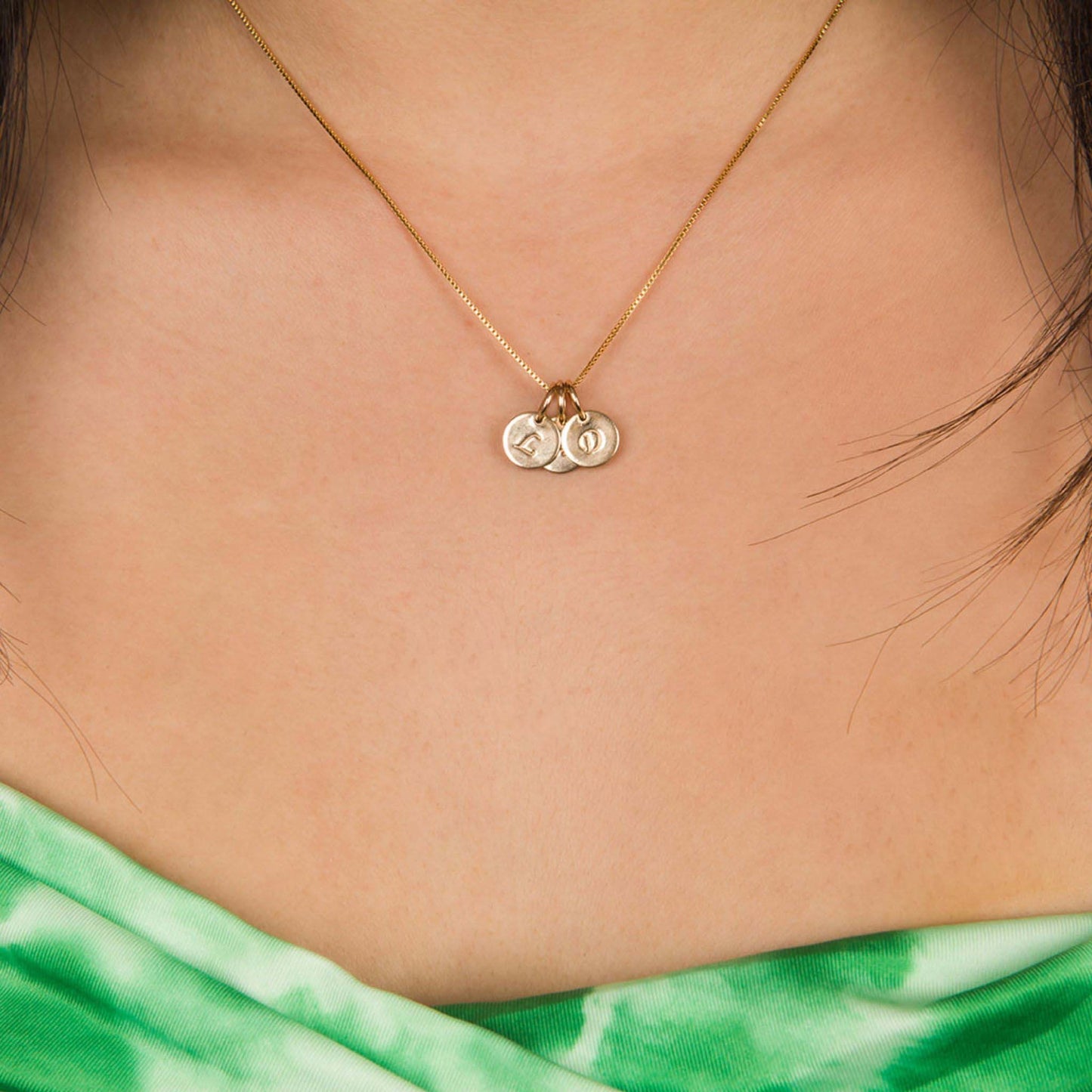 Mom Initial Charm Necklaces - 14K Gold Filled