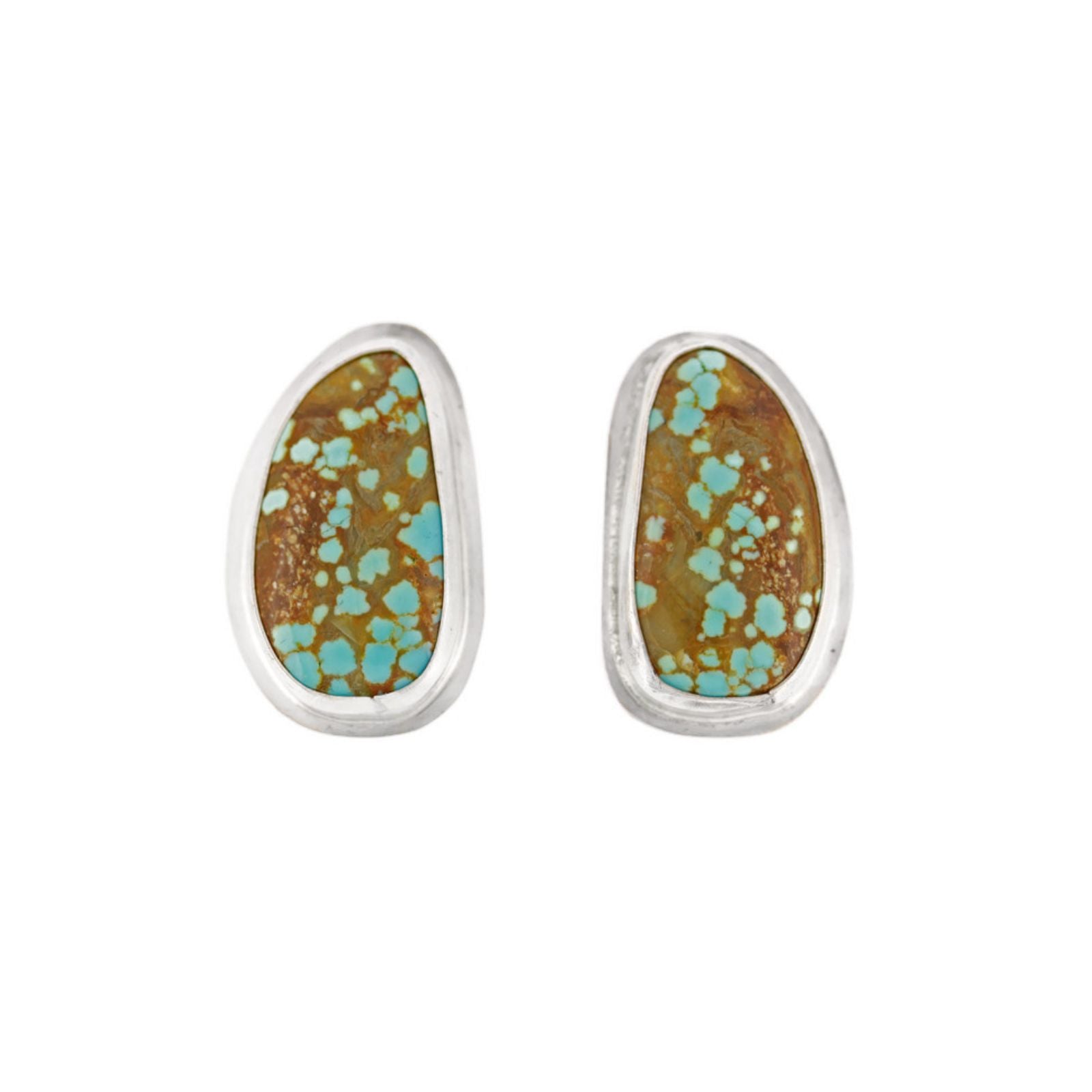 #8 Turquoise and Silver Post Earrings