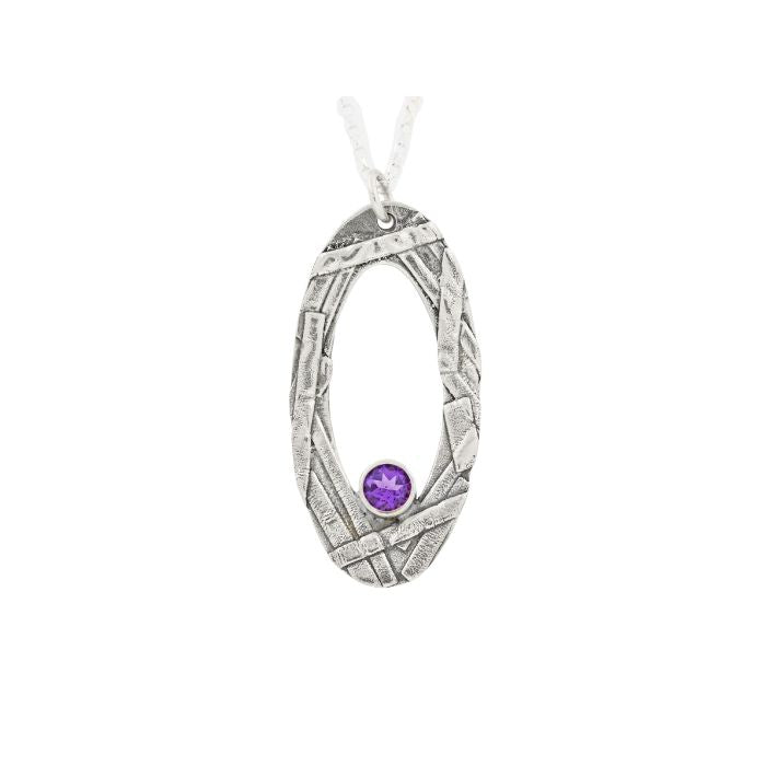 Fused Silver Amethyst Necklace