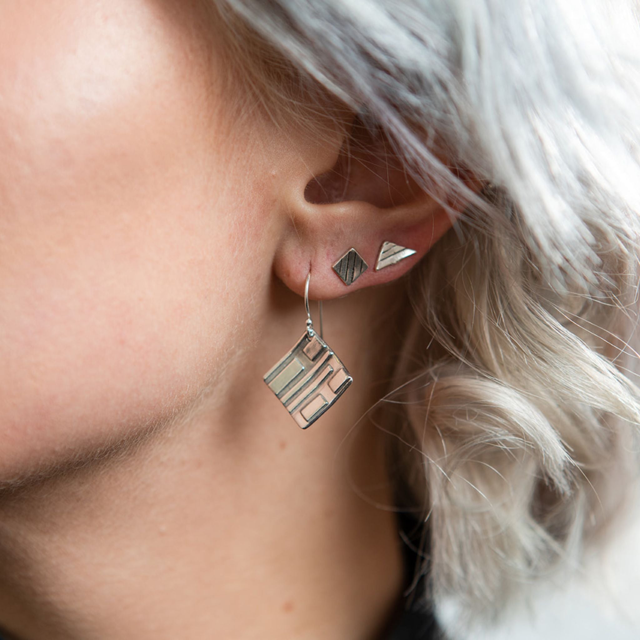 Fused Silver Earrings