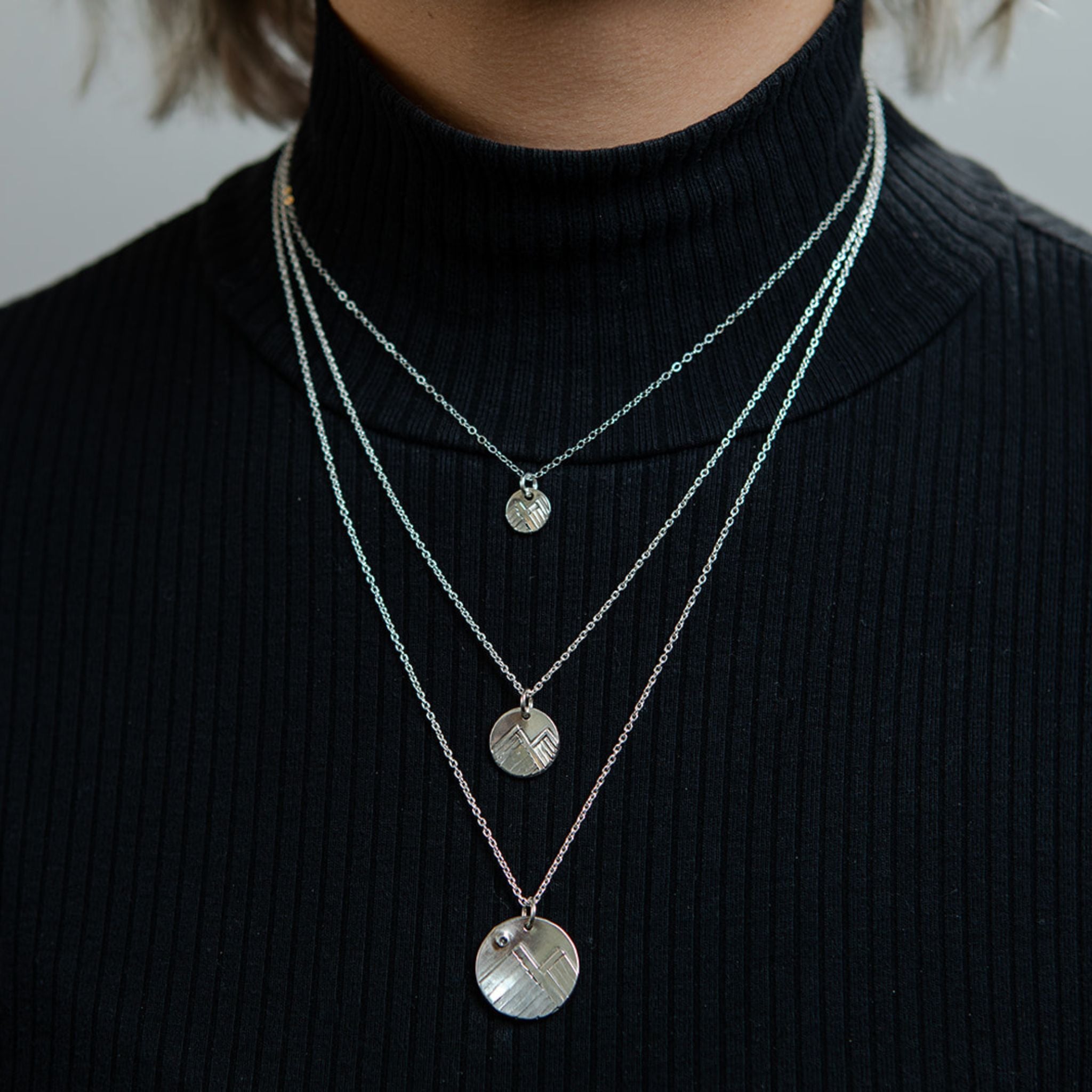 Silver Mountain Charm Necklace