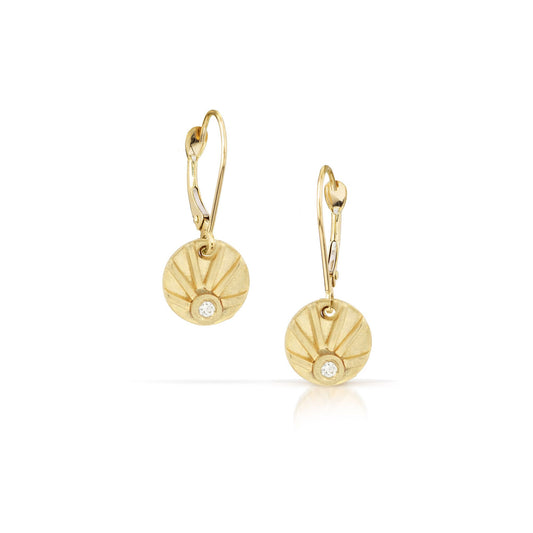 Diamond and 14K gold Shine Sun charm earrings