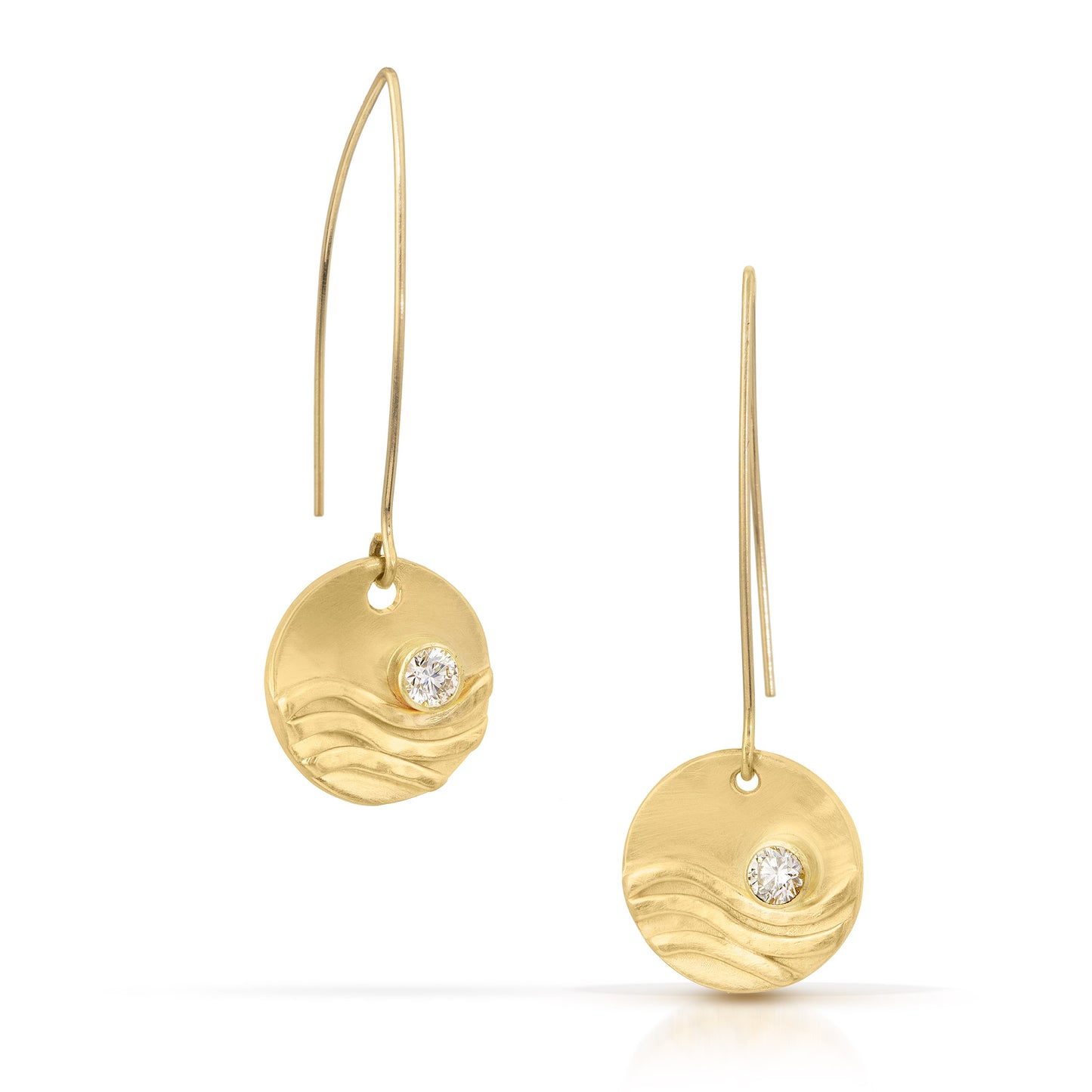 Gold and Diamond wave earrings by Jen Lesea Designs