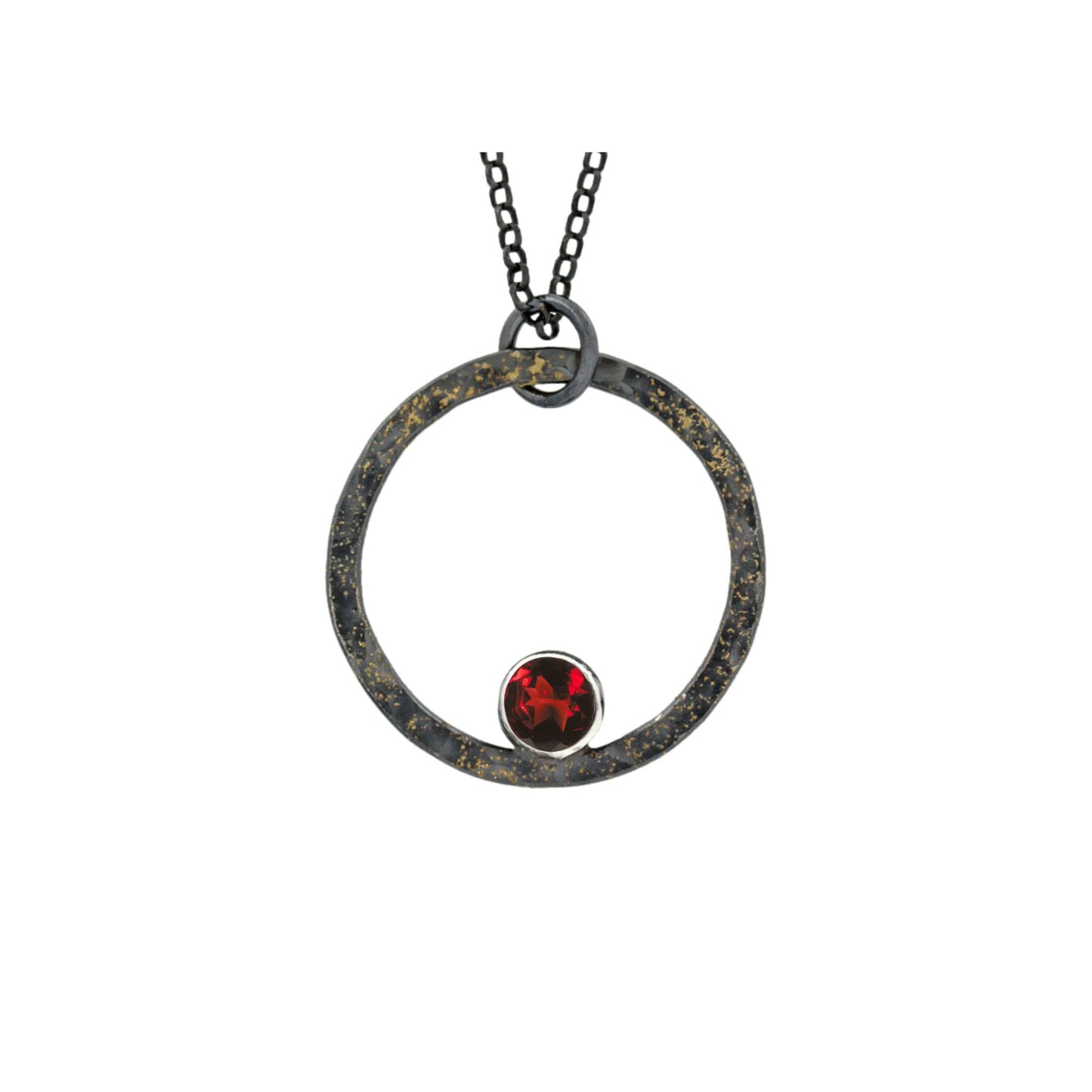 Galaxy Gemstone Hoop Necklace