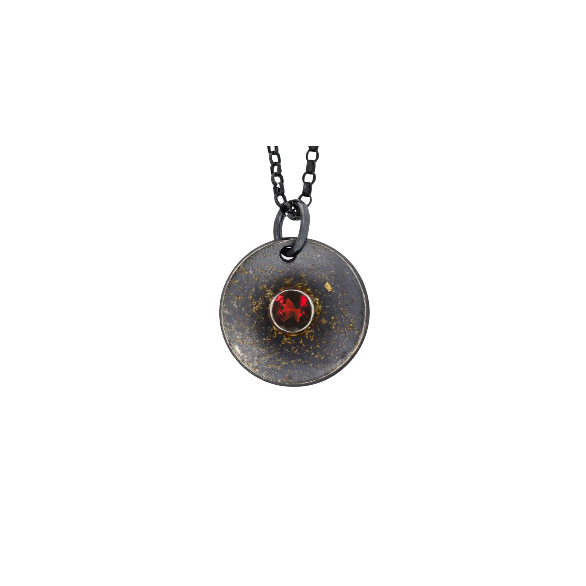 Garnet Galaxy Coin Necklace