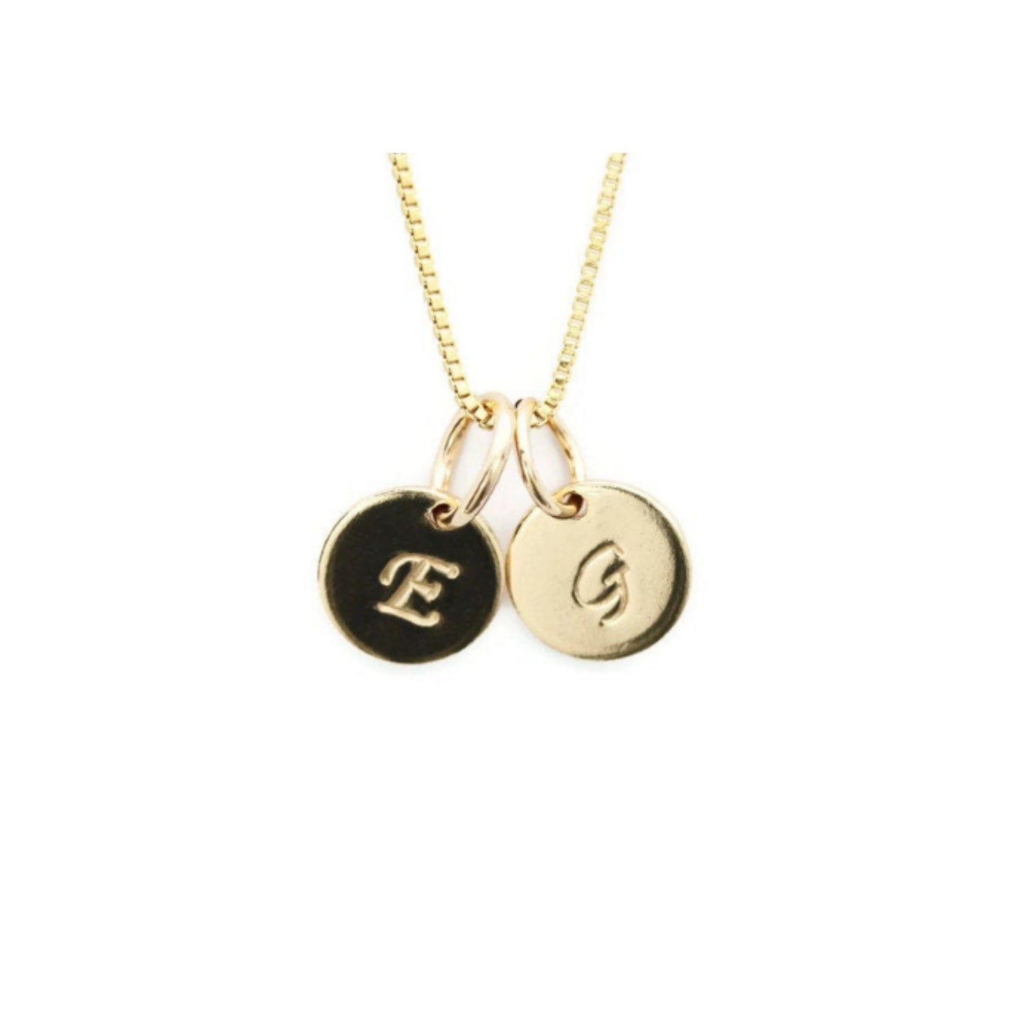 Mom Initial Charm Necklaces - 14K Gold Filled