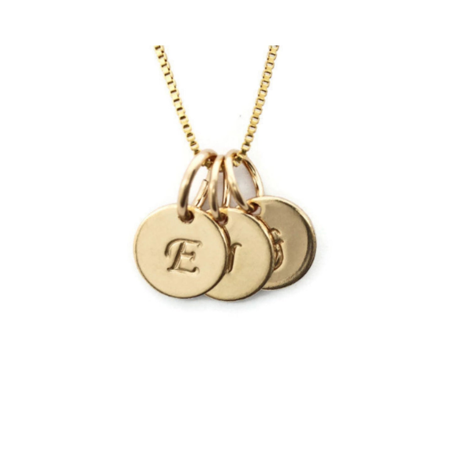 Mom Initial Charm Necklaces - 14K Gold Filled