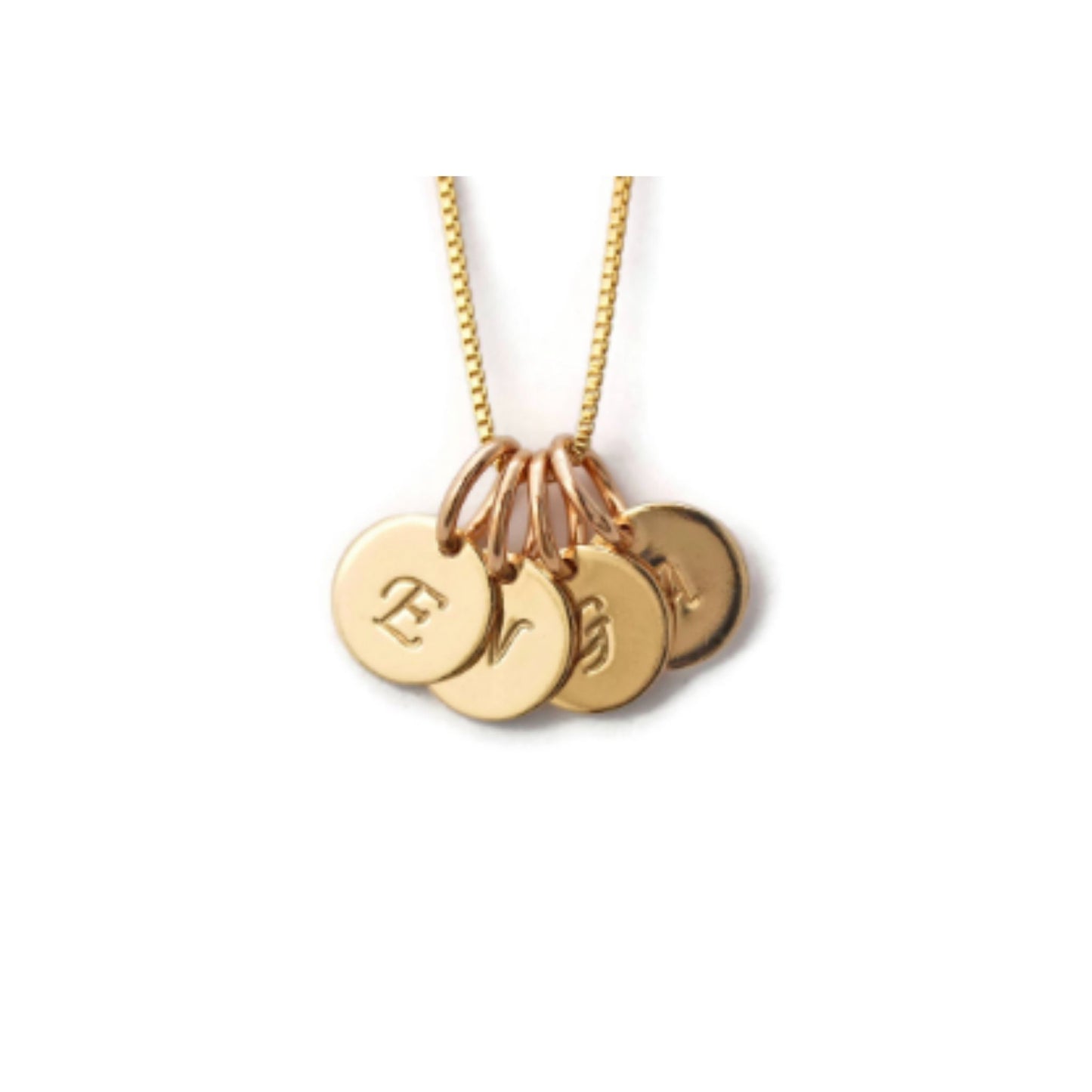 Mom Initial Charm Necklaces - 14K Gold Filled