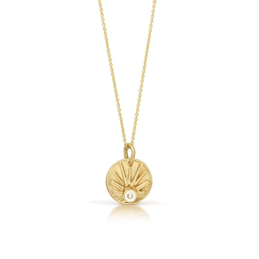 Diamond and 14K Gold sun Necklace by Jen Lesea Designs