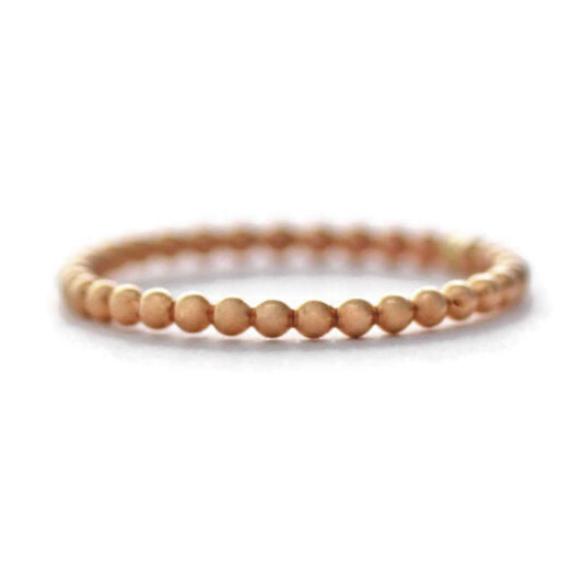 Gold filled beaded stacking ring