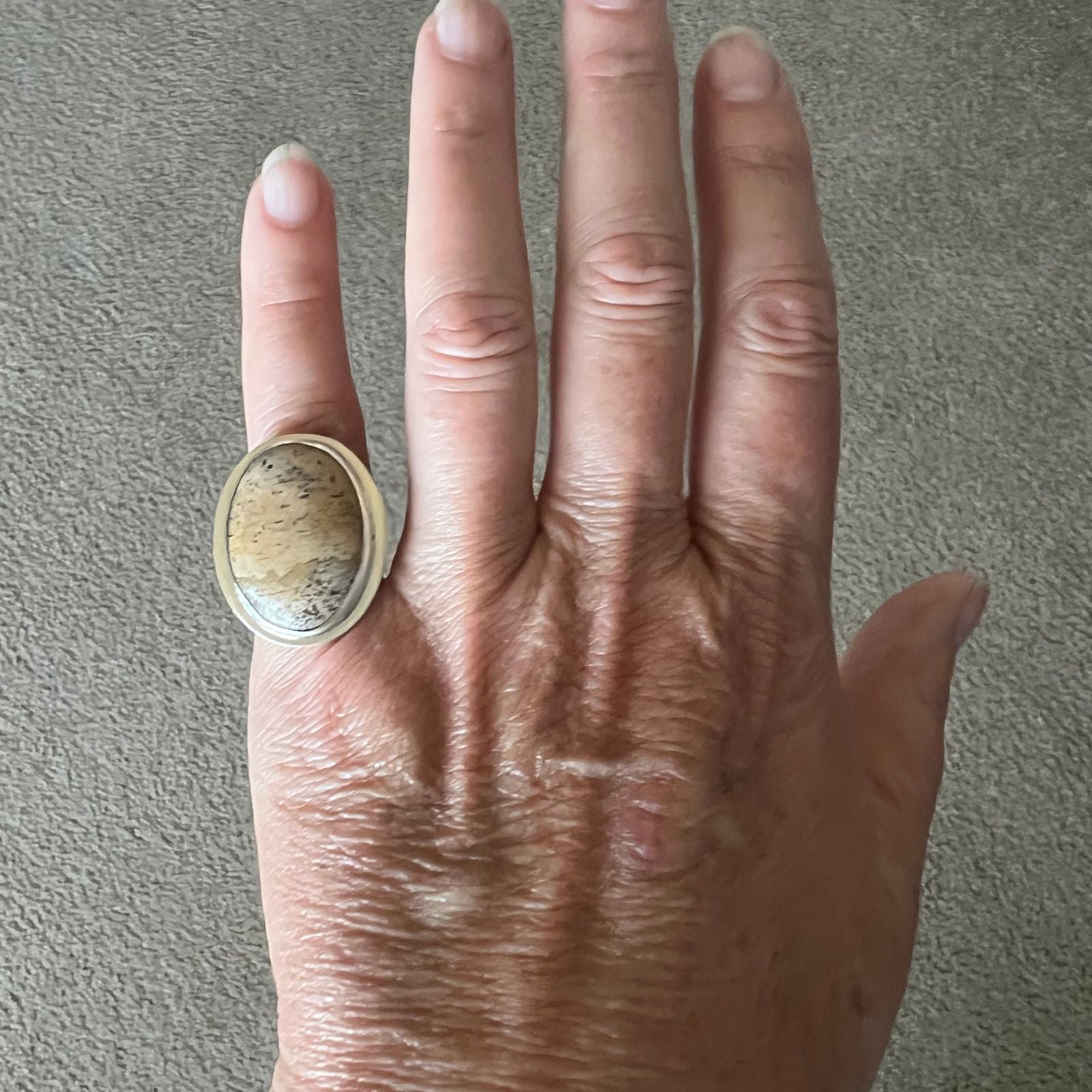 Jasper and Sterling Silver Ring, Size 6