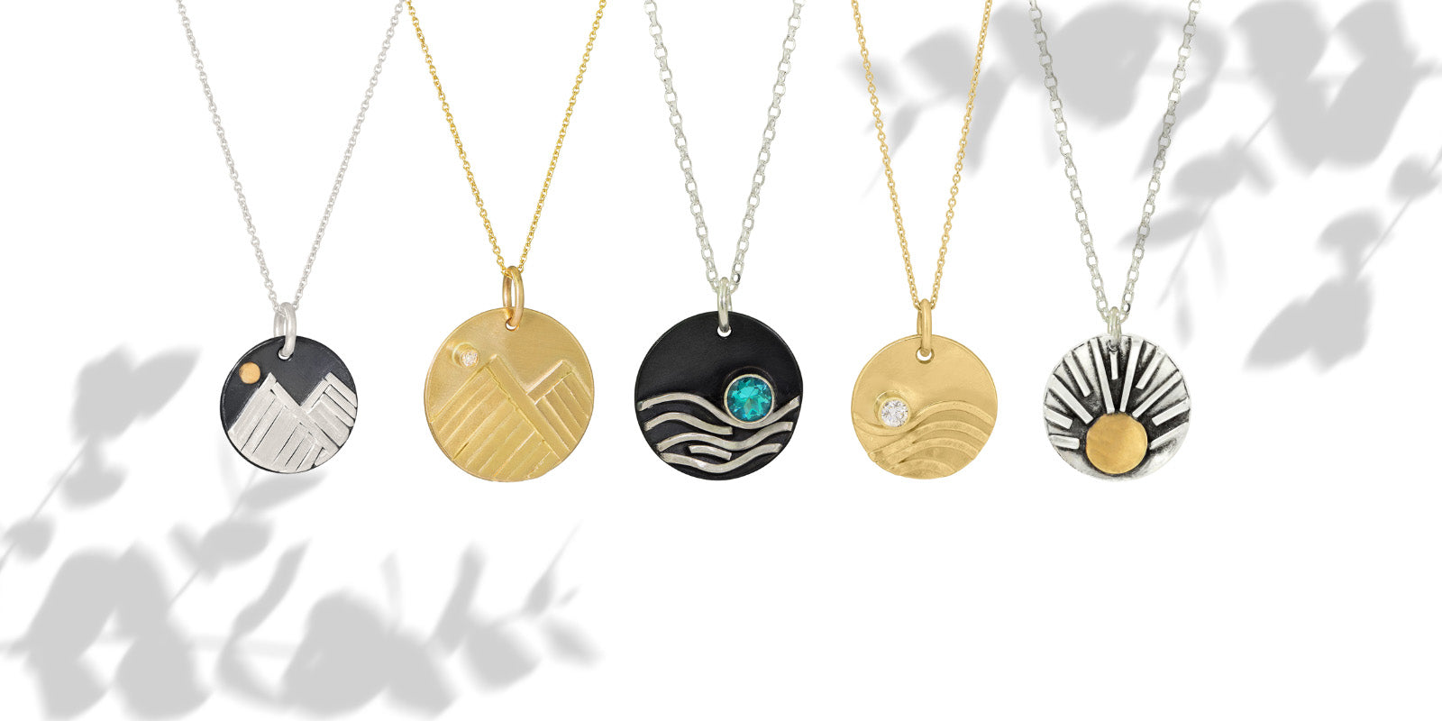 Mountain, Wave, and Sun Jewelry by Jen Lesea Designs