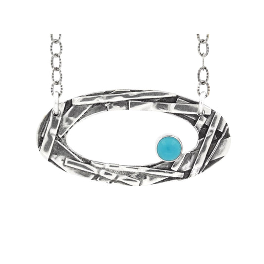 Turquoise Horizontal Oval Necklace