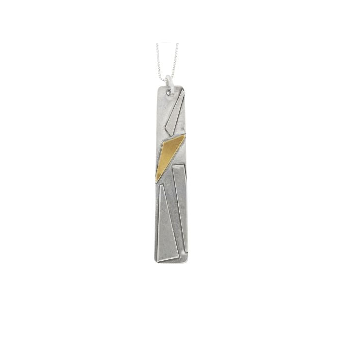 Fused Silver and 22K Gold Geometric Necklaces