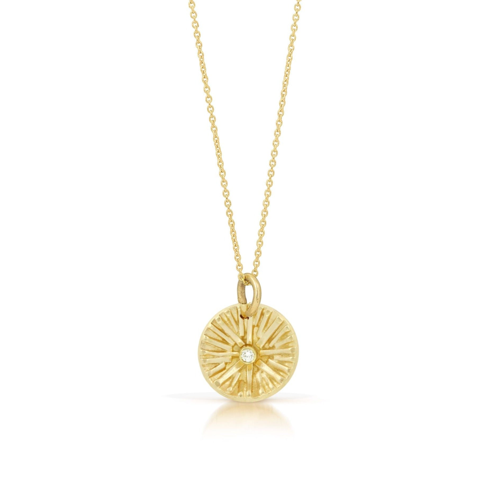 Mini Radiance Sunburst Necklace in 14K Gold