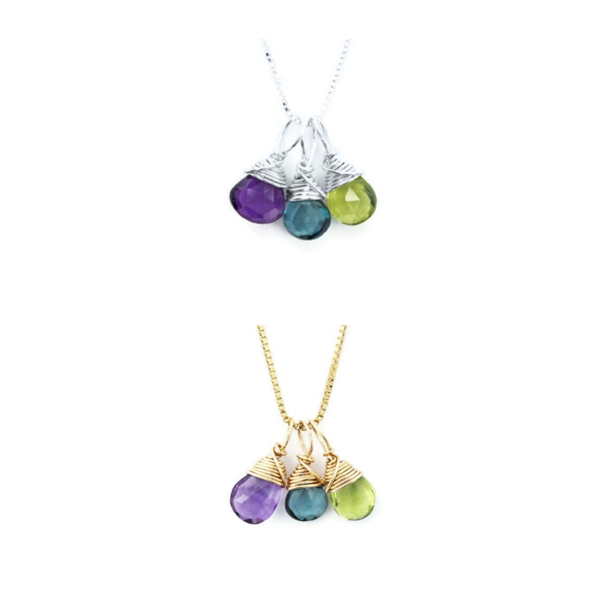 3 birthstone mom necklace by Jen Lesea Designs