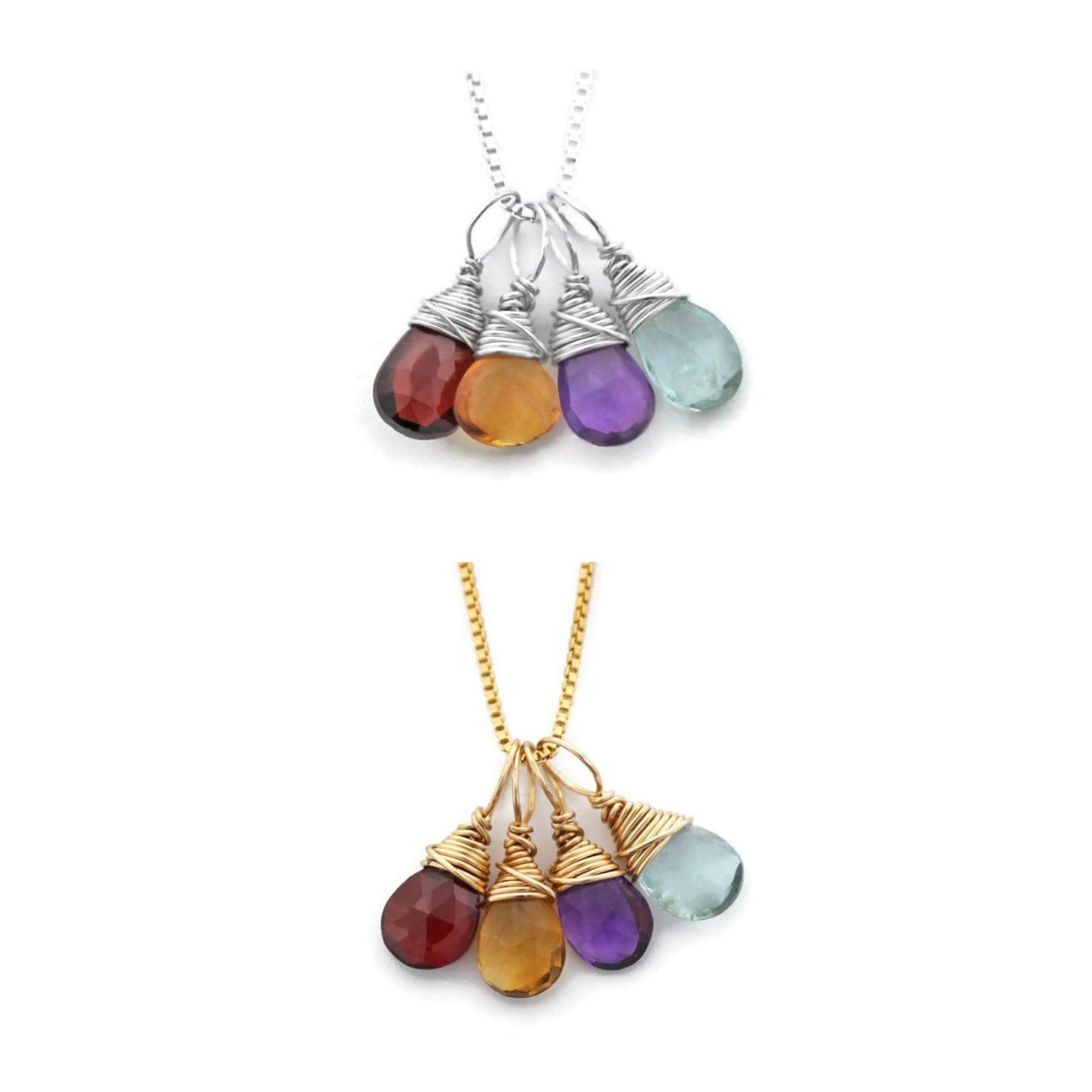 4 birthstone mom necklace by Jen Lesea Designs