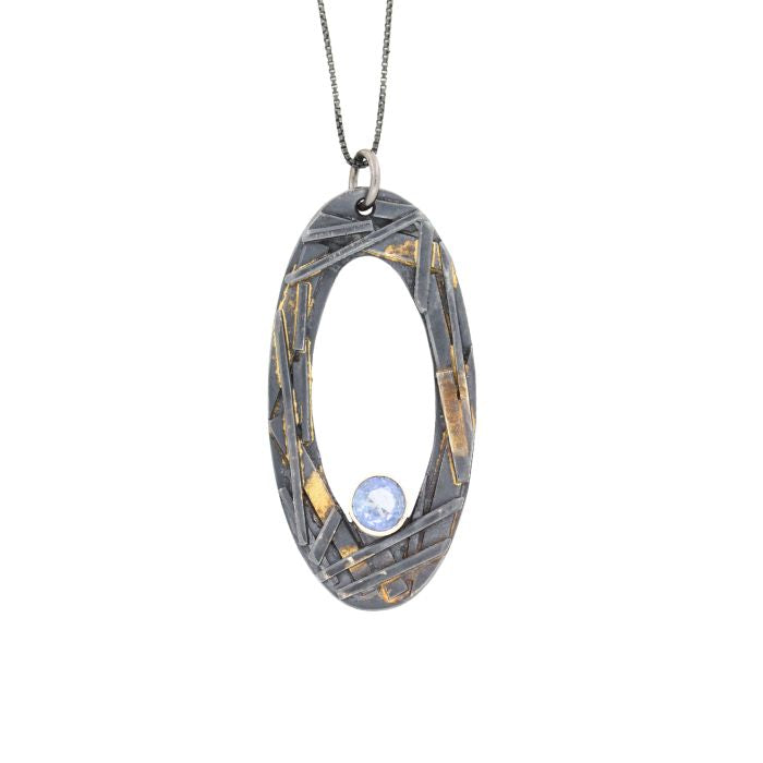 Mixed Metal Montana Sapphire Necklace