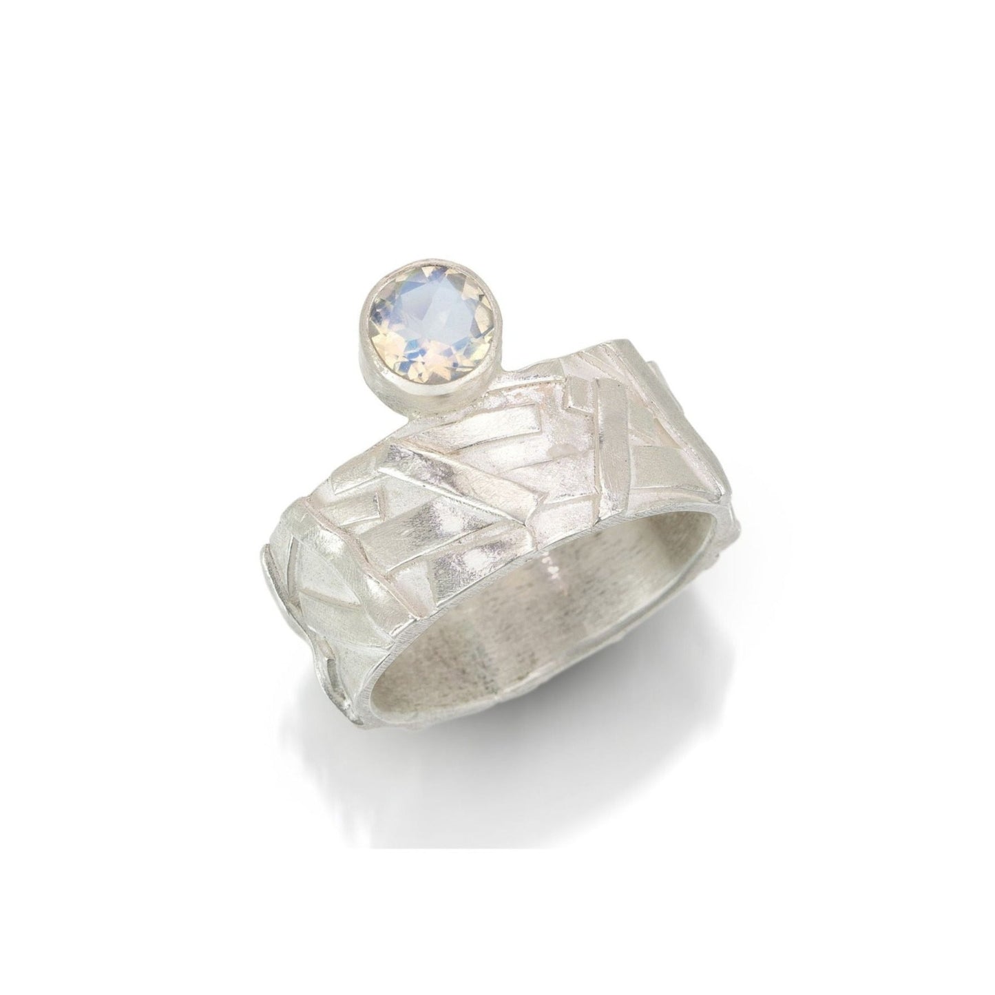 Moonstone and sterling silver ring
