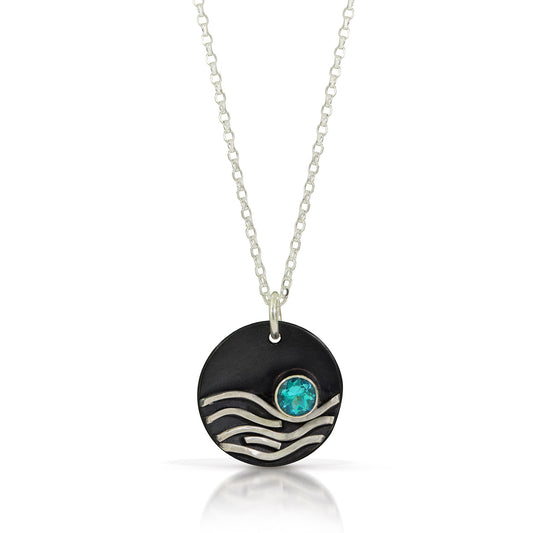 Blue Moon Reflections Wave Necklace