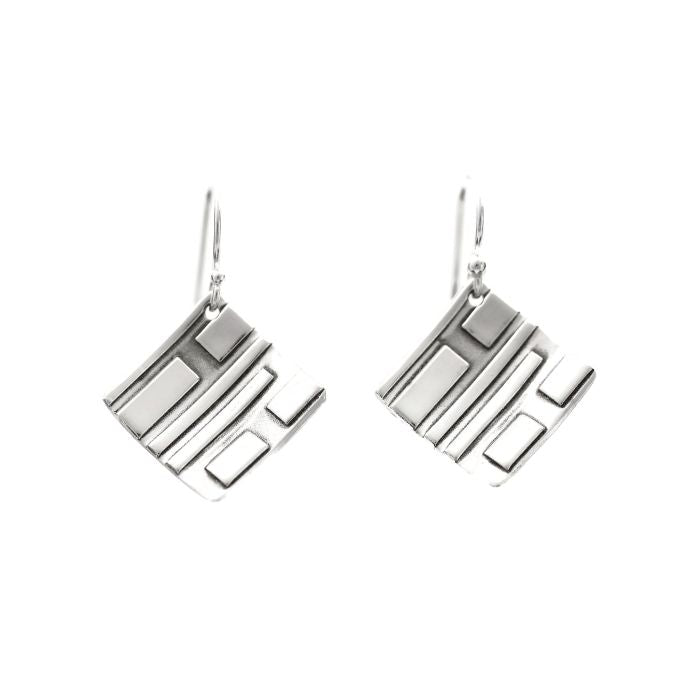 Fused Silver Earrings