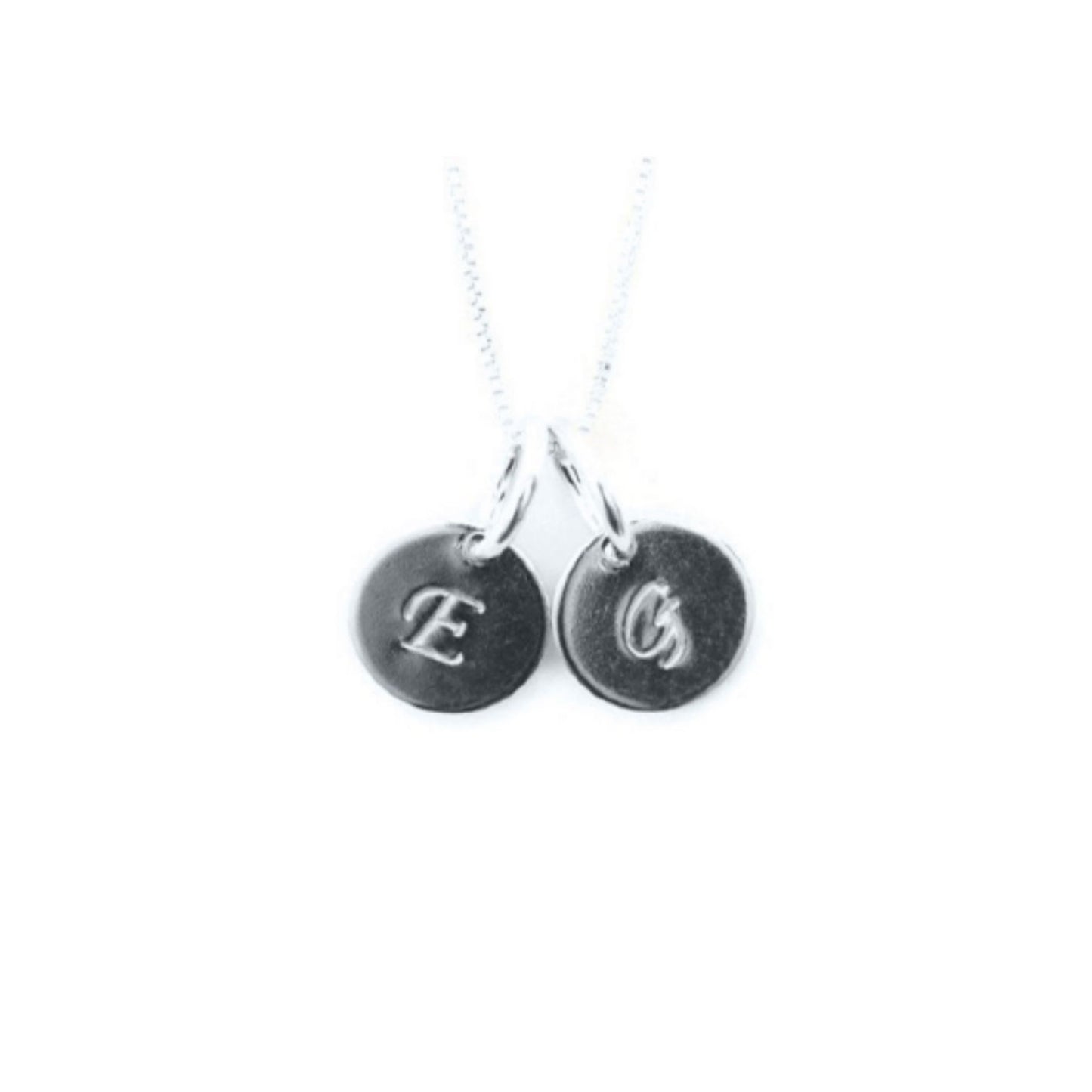 Mom Initial Charm Necklaces - Sterling Silver