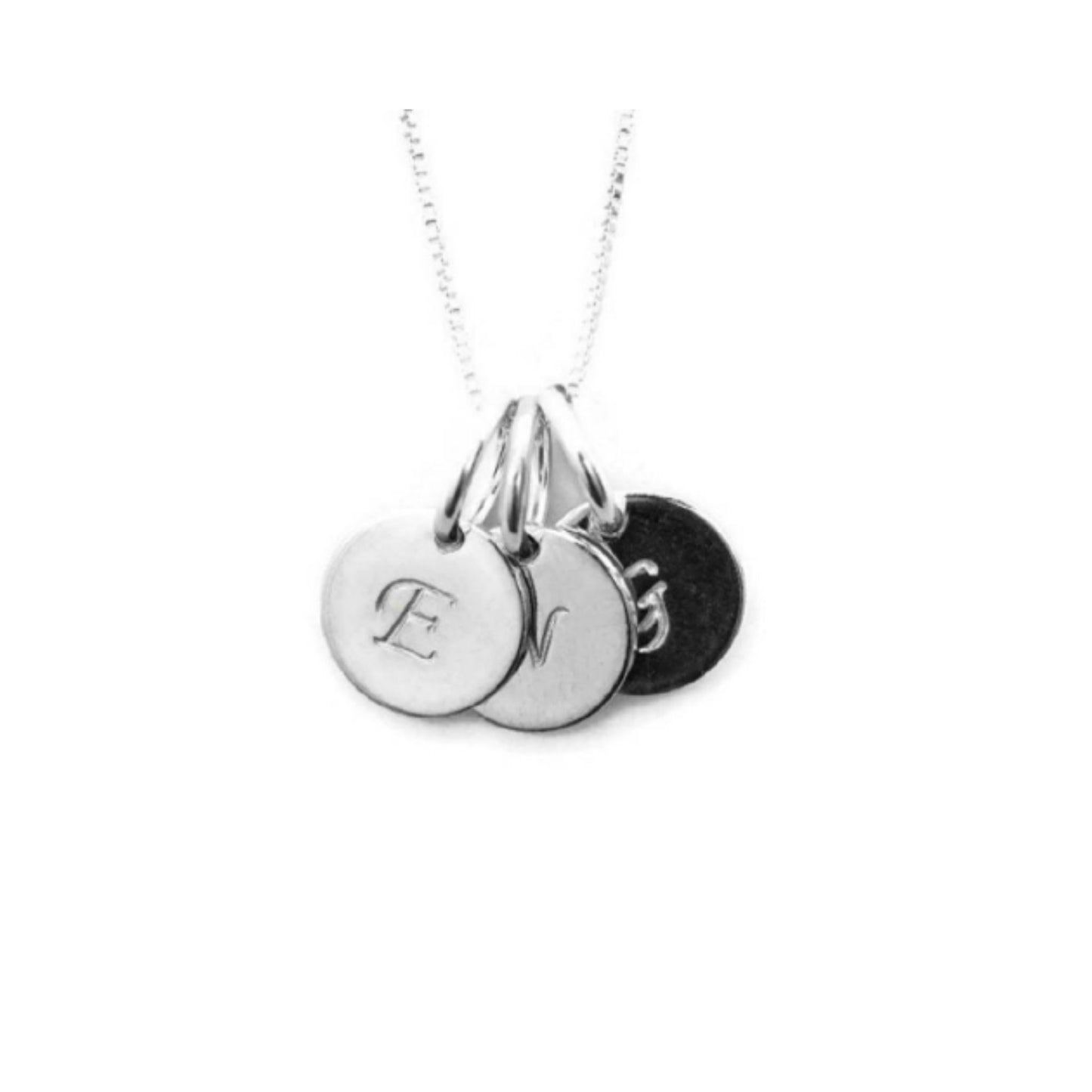 Mom Initial Charm Necklaces - Sterling Silver