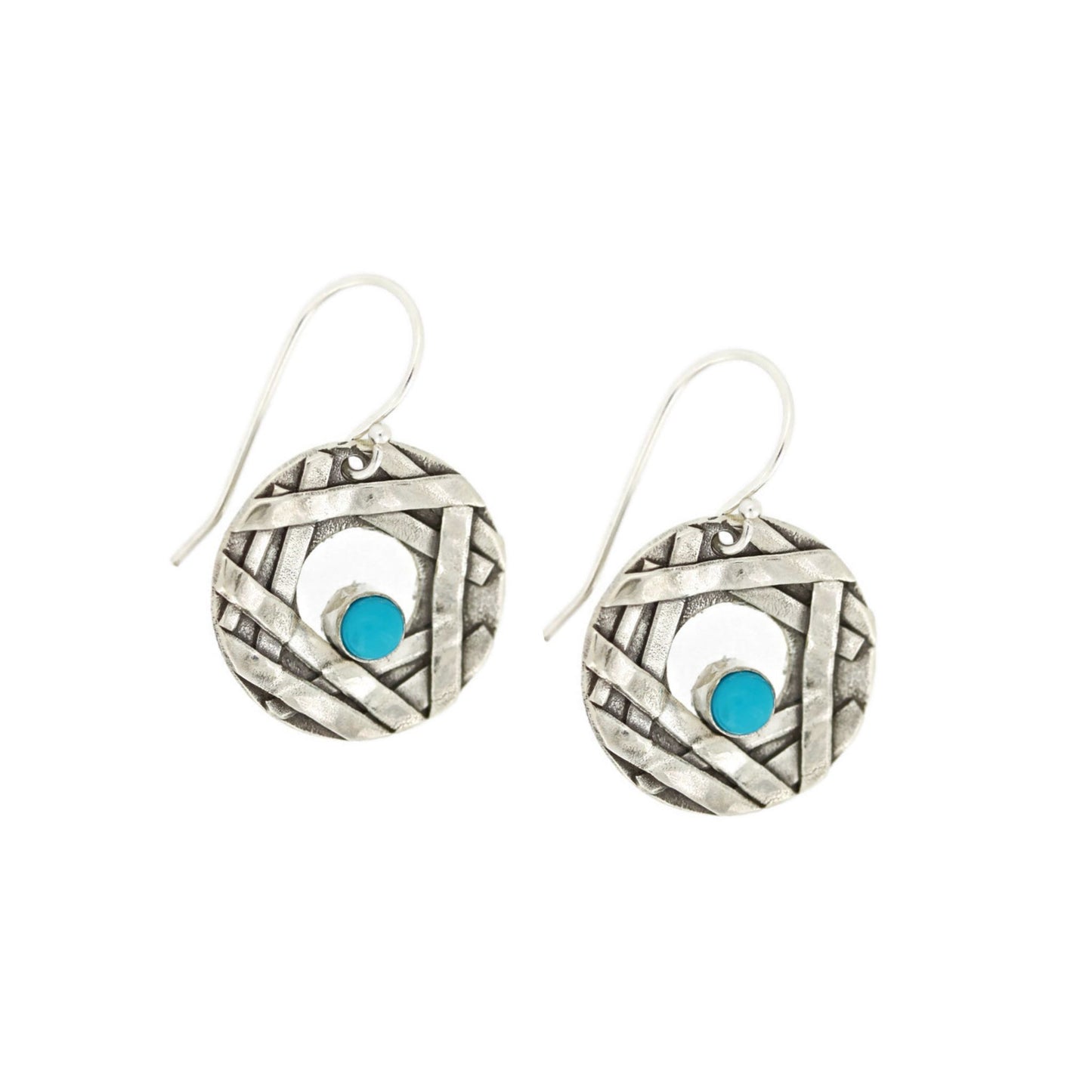 Turquoise round washer earrings
