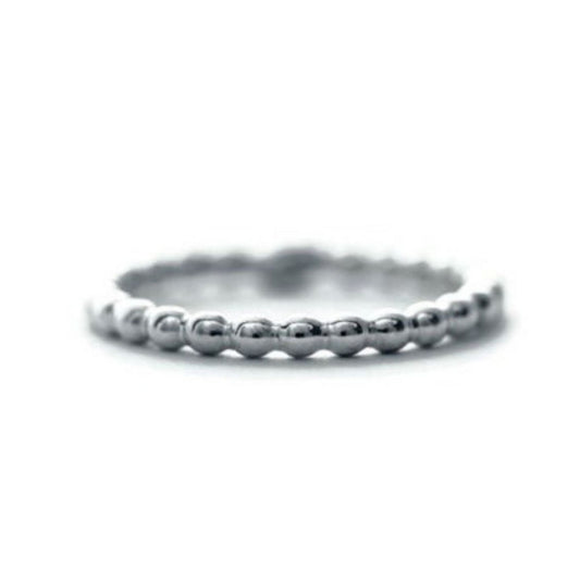 Silver Beaded Stacking Rings