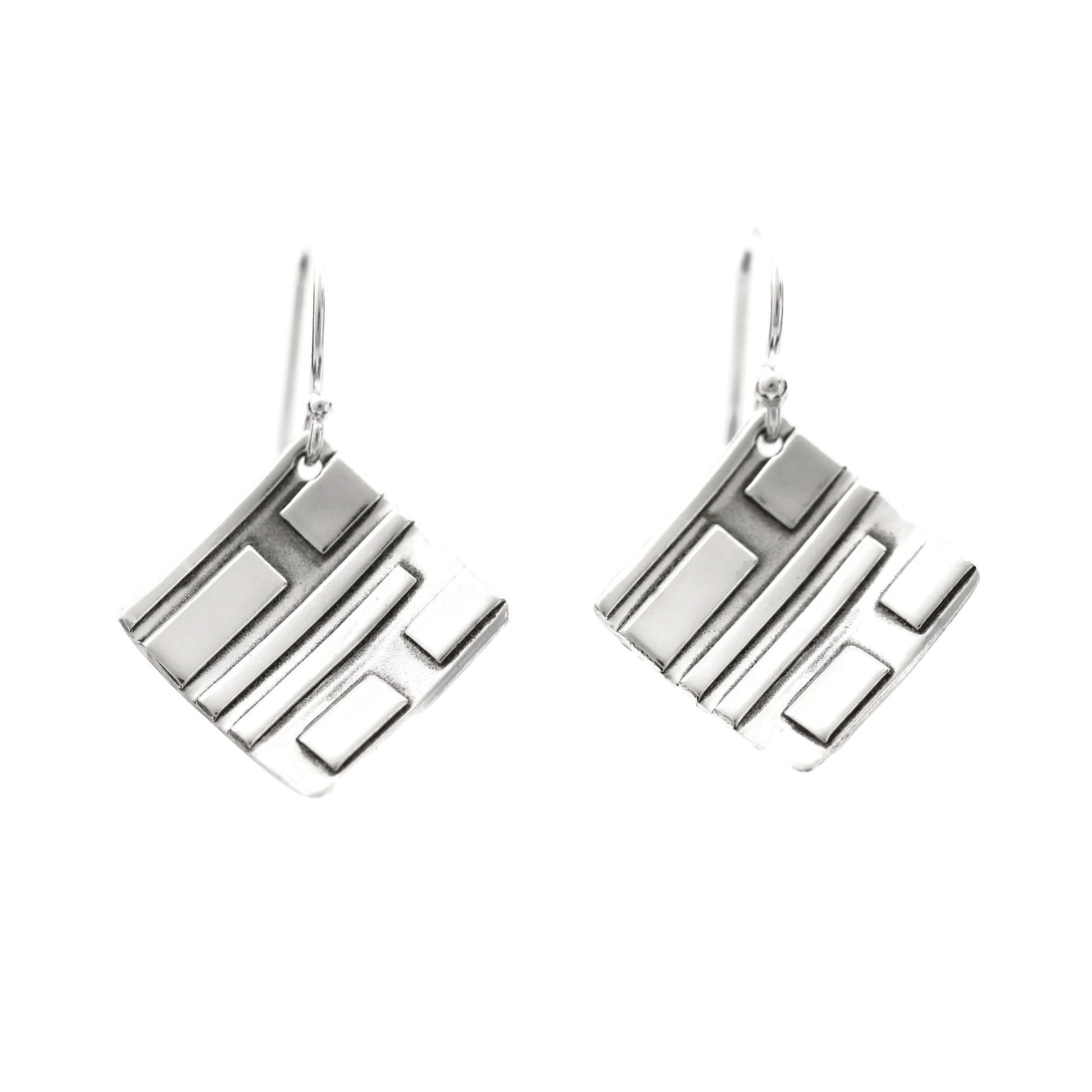 Silver Diamond-shape earrings