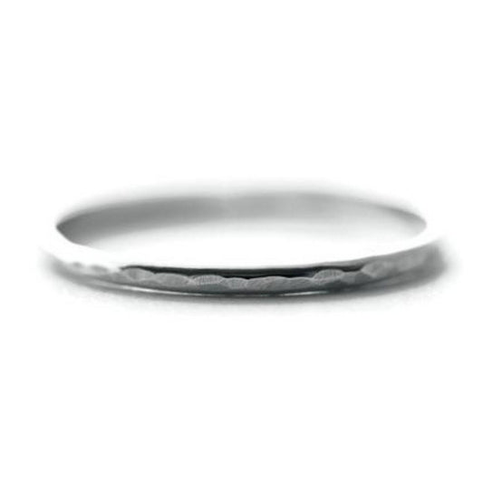 Silver hammered stacking ring