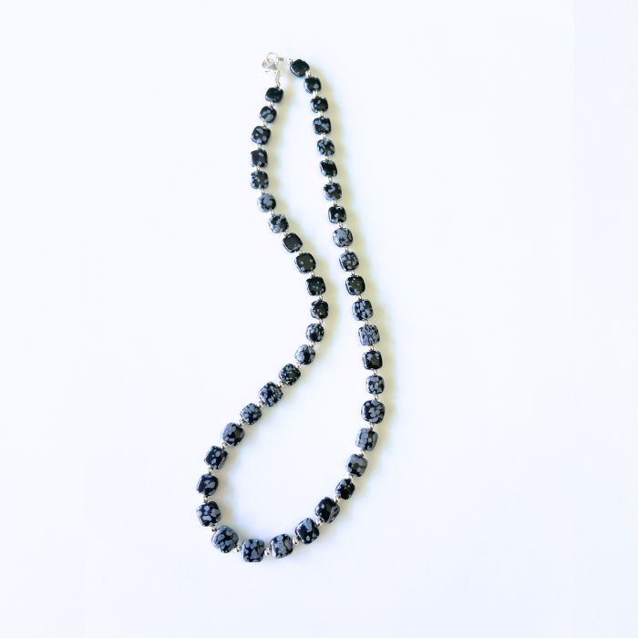 Snowflake Obsidian Necklace