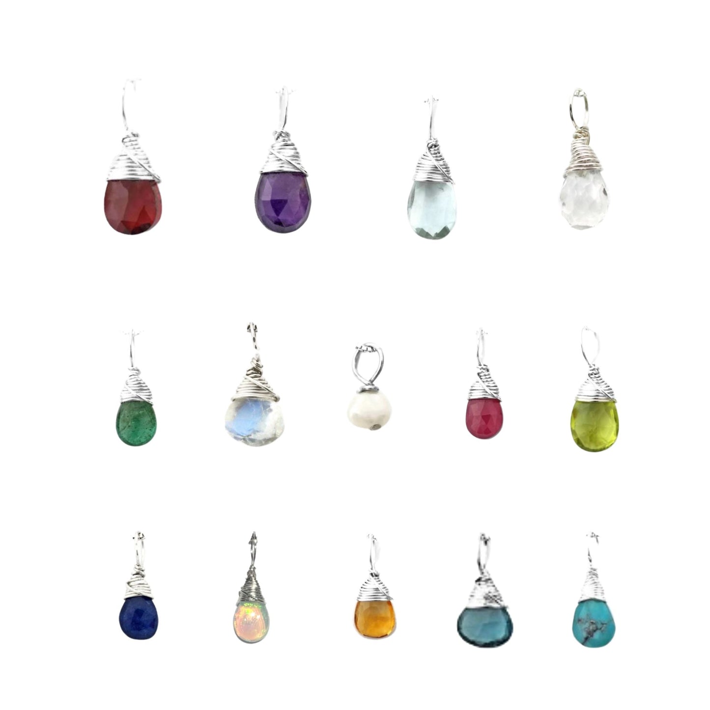 Sterlnig silver genuine birthstone charms by Jen Lesea Designs