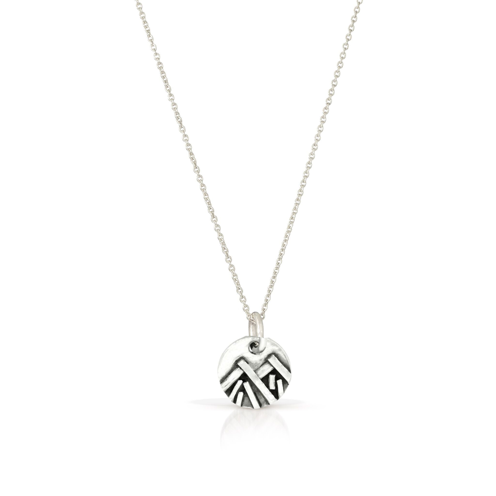 Silver Winter Mountain Charm Necklace