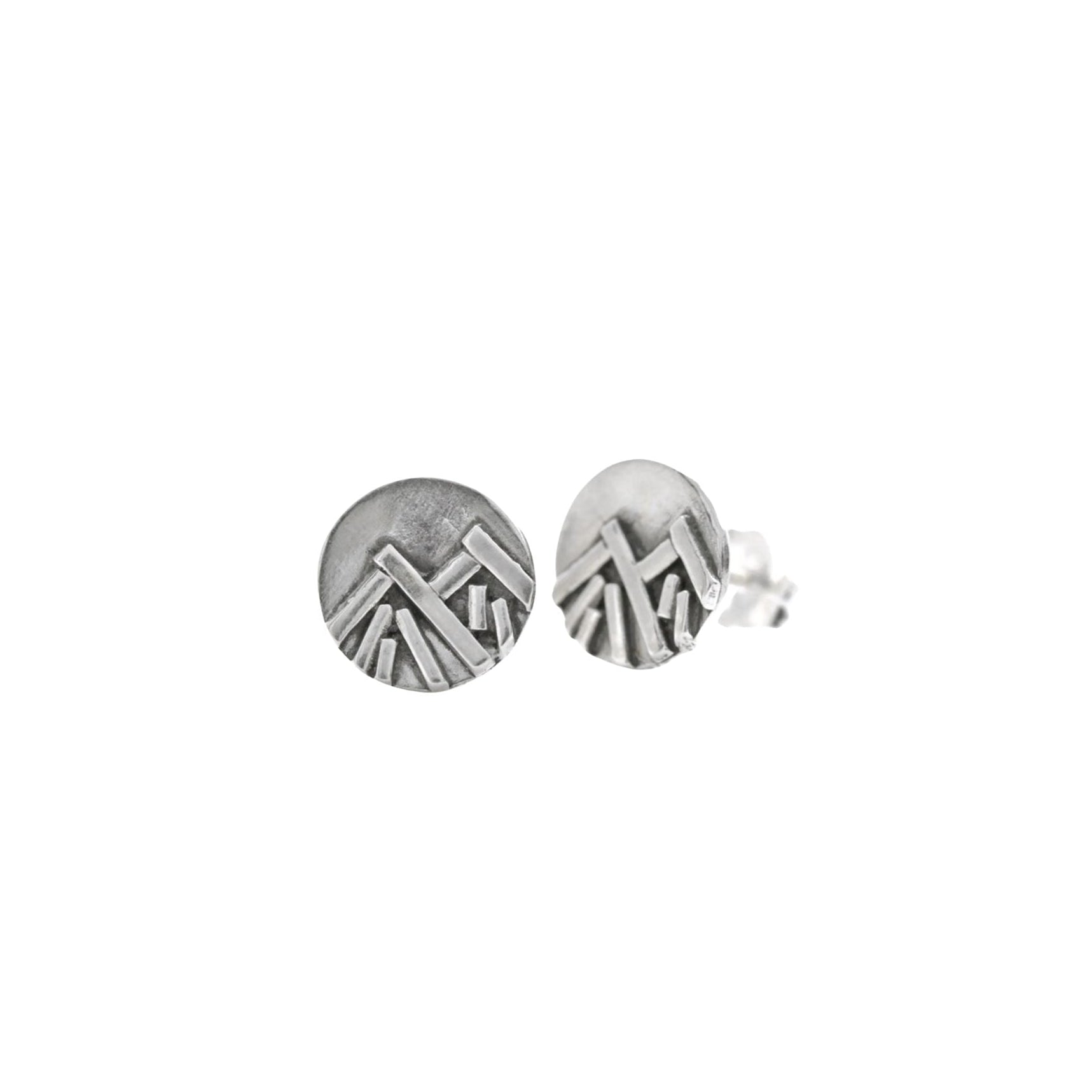 Silver Winter Mountain Stud Earrings